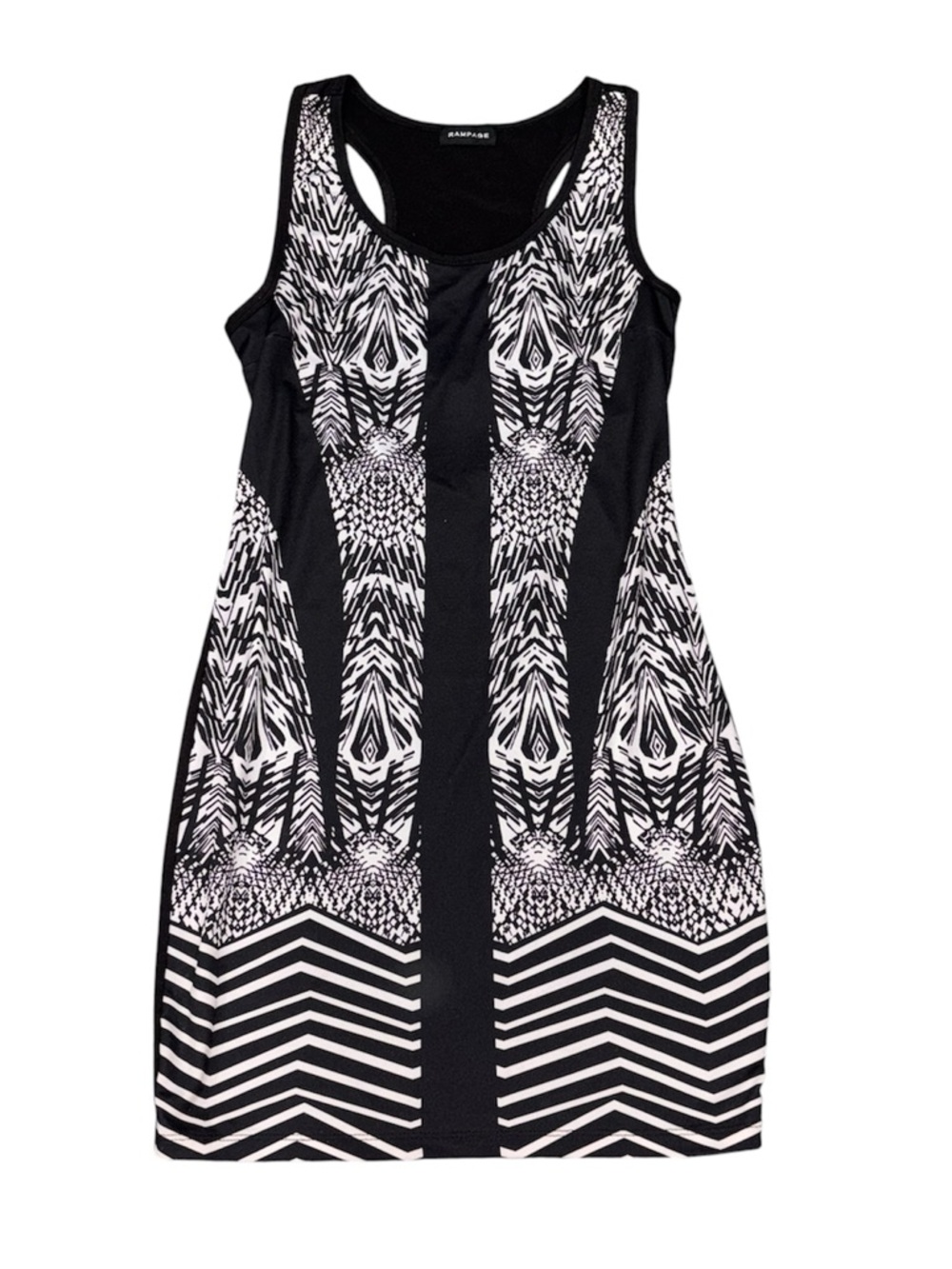Rampage Y2K Black & White Printed Tank Dress